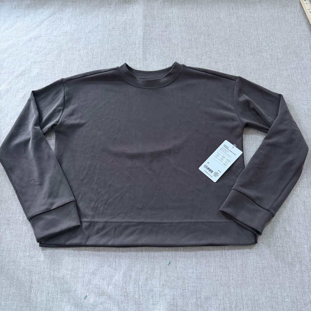 Athleta Seasoft Crewneck Crop Sweatshirt Womens Small Lounge Athleisure Gym